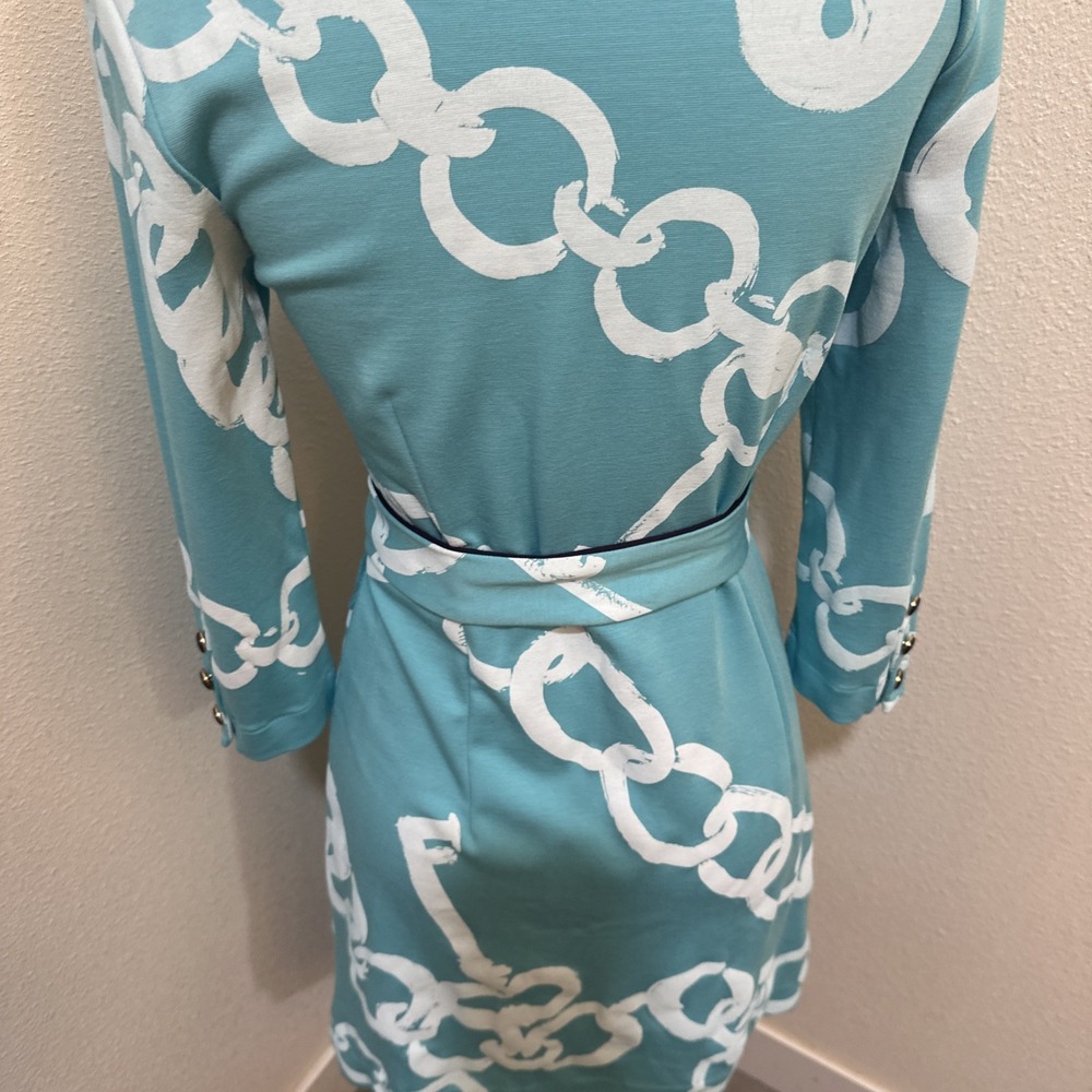 Lilly Pullitzer Jonah Posh Ponte KeyChain Print Belted Rayon Dress Small - Picture 9 of 11
